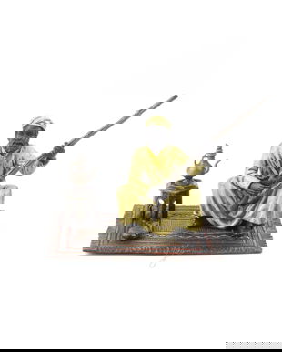 Barbat oriental cu pusca- statueta din bronz