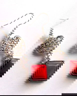 cercei howlite rosu 42583