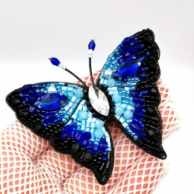 Rezervat Broșă - Fantasy Blue Butterfly