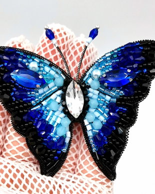 Rezervat Broșă - Fantasy Blue Butterfly