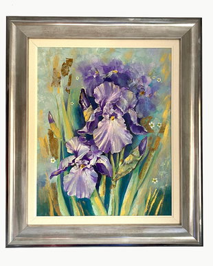 Tablou " Flori de Iris"・Pictura cu flori・Flori în arta modernă・Pictură abstractă cu flori
