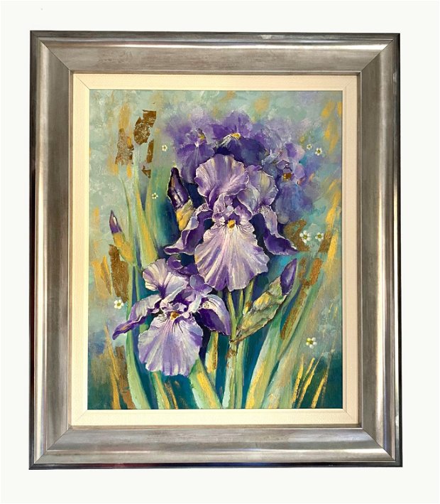 Tablou " Flori de Iris"・Pictura cu flori・Flori în arta modernă・Pictură abstractă cu flori