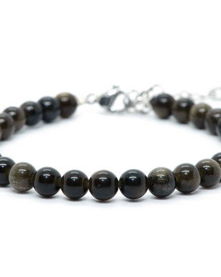 Bratara obsidian negru auriu