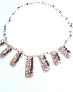 Colier auriu-cupru gilt,perle,margele