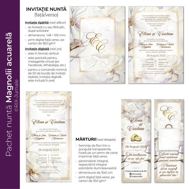 Invitație de nuntă MAGNOLIE