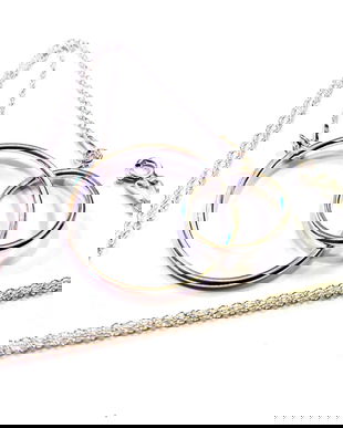 Colier cercuri din Argint 925 - CO748 - colier romantic, colier delicat, colier mireasa, colier logodna, cadou romantic, cadou prietena, cadou iubita, bijuterii cadou, colier cadou
