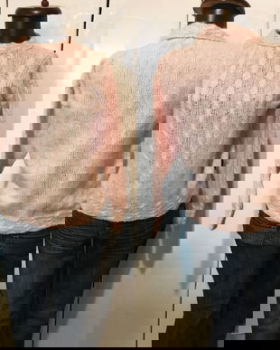 Pulover mohair rose tricotat manual