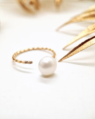 Inel din sarma gold filled 12 k "Pure Pearl", cu perle naturala