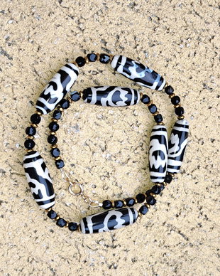 Colier agate Dzi si onix