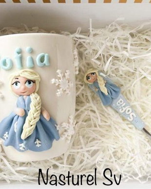 Set personalizat cana și lingură: Elsa