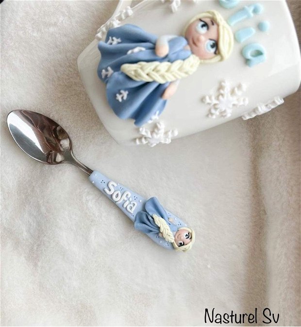 Set personalizat cana și lingură: Elsa