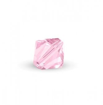 Cristale din sticla, biconice, 2x3 mm, roz-B09