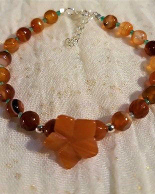 Bratara argint carneol agate verzi- Transport gratuit