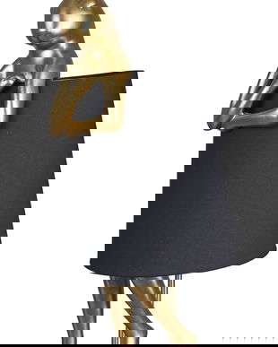 Lampa de masa cu un iepure auriu si abajur negru