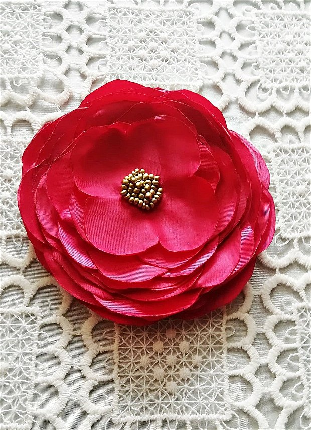 brosa floare rosu carmin 12 cm
