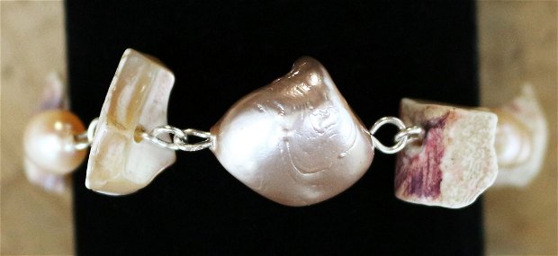 Bratara din perle si sidef natural - marine bracelet
