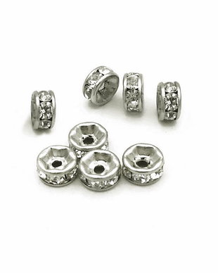 Rondele inox cu rhinestone 6x3mm  IN.0116