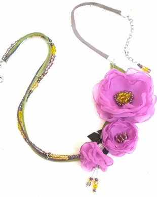 colier floral mov lila