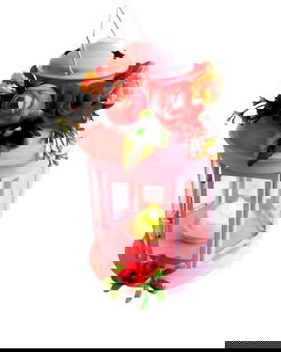 felinar decorat cu flori 42635