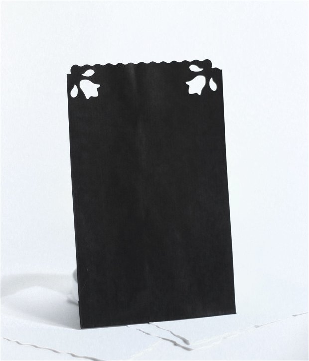 Plicuri hartie neagra cu banda decorativa  - Set 10buc ( cu burduf)