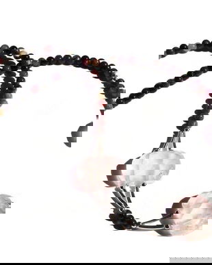 Colier Turmalina, Cuart roz si Argint 925 - CO168 - colier romantic, colier pietre semipretioase, cadou iubita, colier cadou, bijuterii cadou, cristale vindecatoare, cristaloterapie