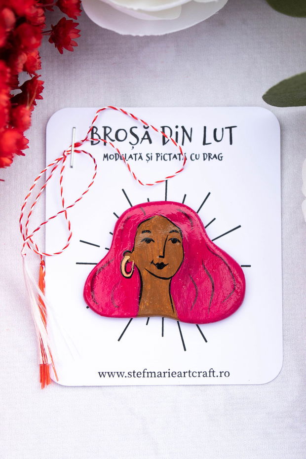 Brosa martisor Magenta Lady