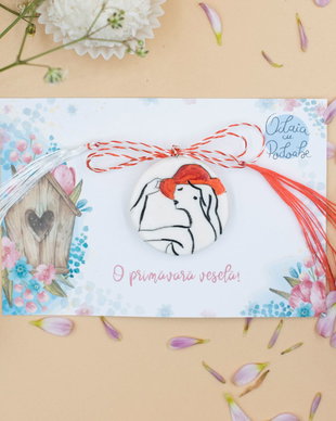 Mărțișor Red Accent | Personalizat handmade | Lut polimeric