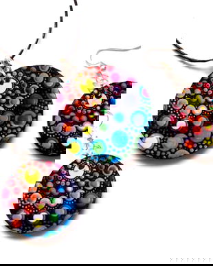 set bijuterii lemn cu mandala 42617