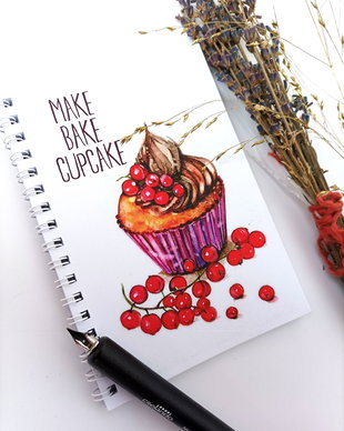 Notebook "Make.Bake.Cupcake" - Caju Collection
