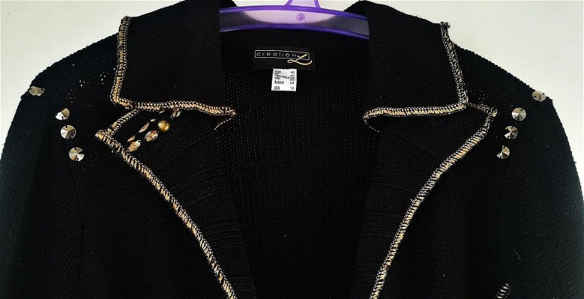 jacheta Creation L , tricot negru , 46