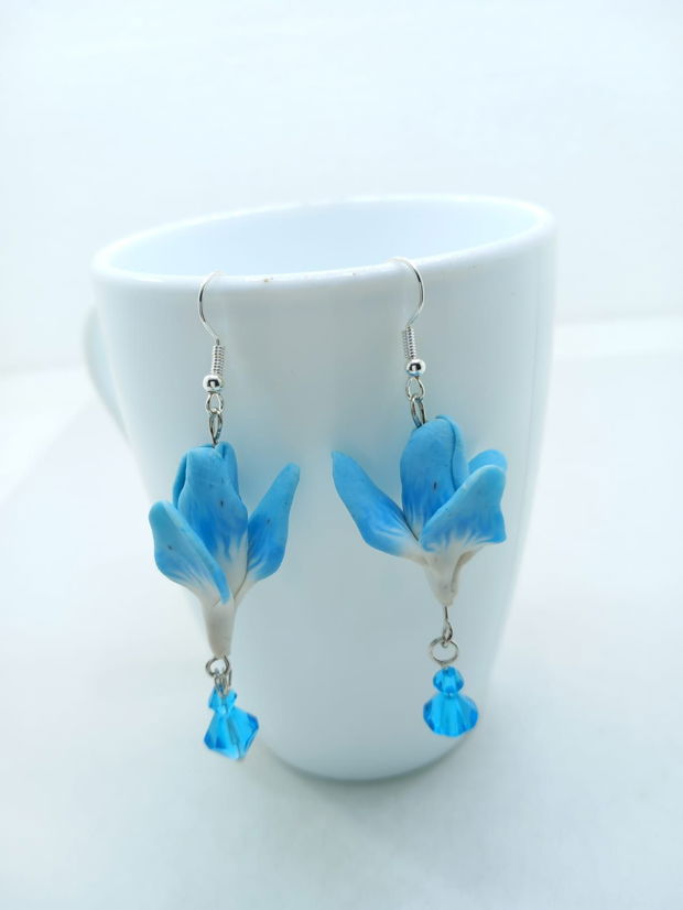 Cercei flori albastre