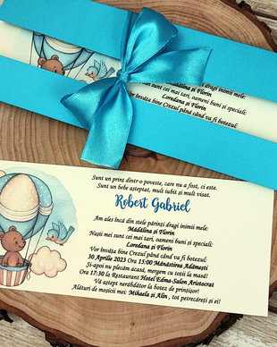 83 - Invitatii Botez ursulet in balon