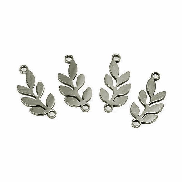 Pandantiv link frunza, inox 22x10mm IN.0119