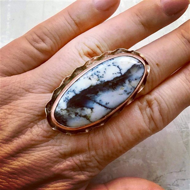 Inel vintage opal dendritic
