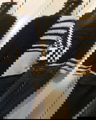 CARDIGAN 80`S LANA ALBASTRU ROYAL