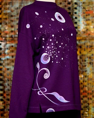 Bluza violet, pictata, unicat
