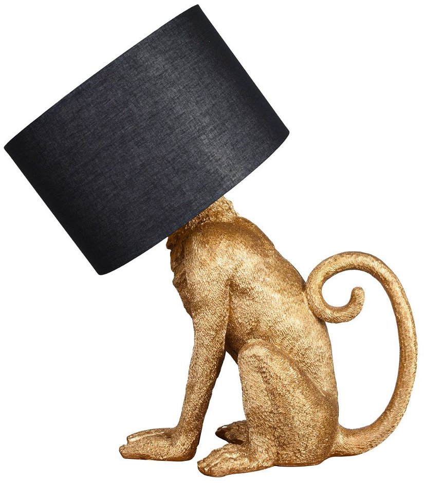 Lampa de masa cu o maimuta si abajur negru