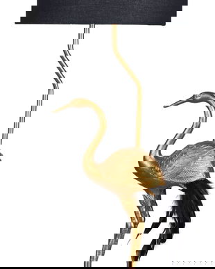 Lampa de masa cu o pasare si abajur negru