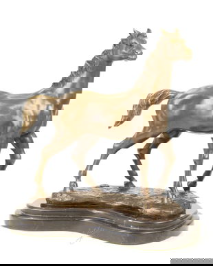 CALUT- STATUETA DIN BRONZ PE SOCLU DIN MARMURA