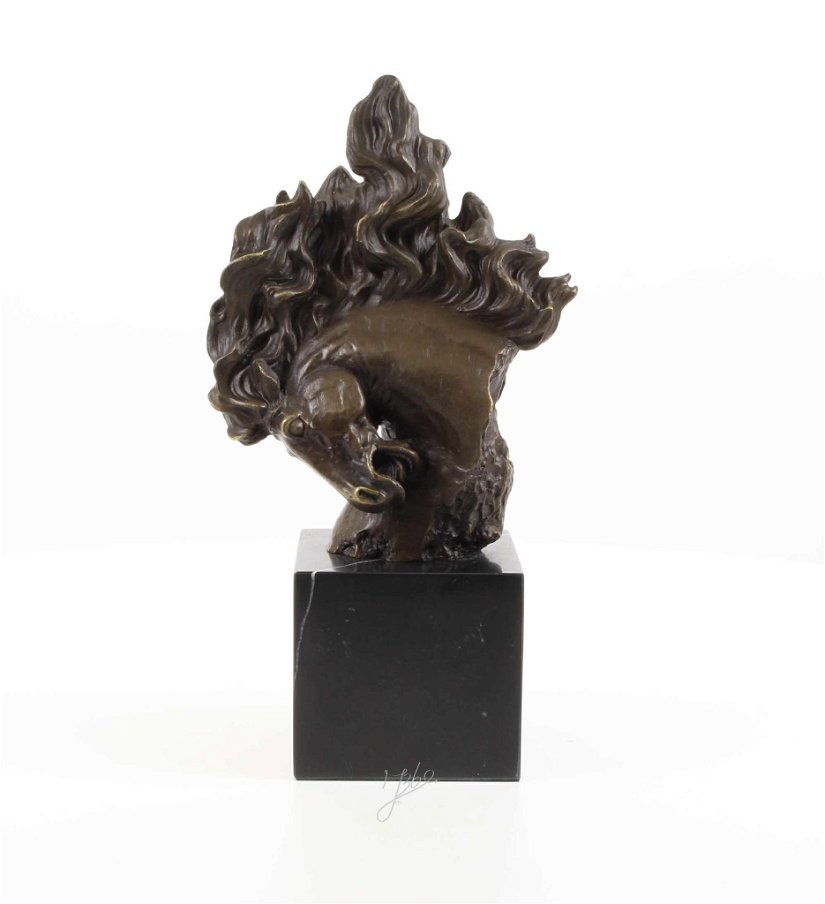 Calut stilizat - statueta din bronz pe soclu din marmura