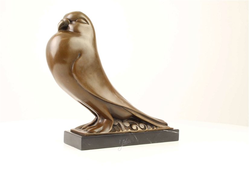 Statueta Art Deco din bronz cu un porumbel