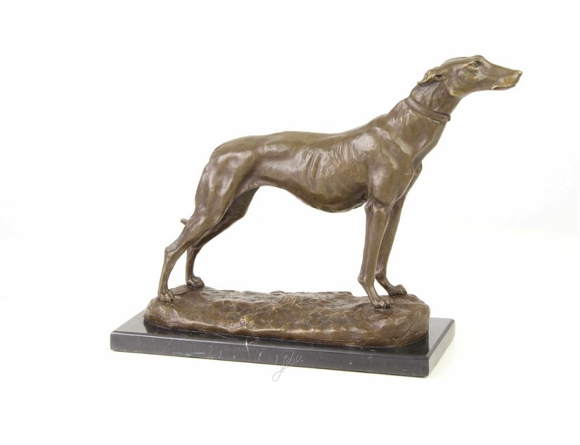 Ogar - statueta din bronz pe un soclu marmura