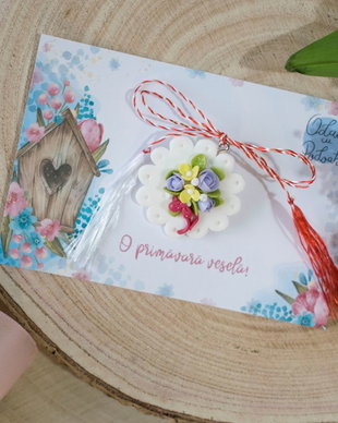 Mărtisor Buchet Flori | Personalizat handmade | Lut polimeric