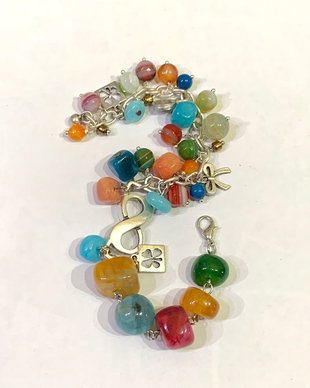 BRATARA ~SPRING IS ON THE WAY~ agate,zamac argintat,accesorii metalice argintii