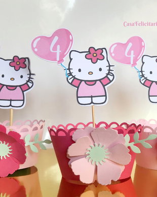 Toppere Hello Kitty cu cifra