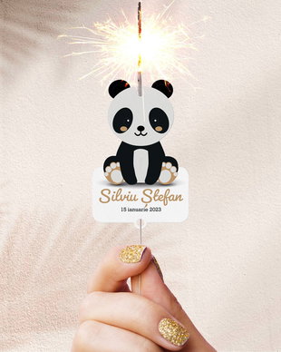 Mărturie de botez Artificii de mână Ursulet personalizate, Kandor Special Gifts