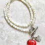 Colier MARTISOR CHOKER  sidef alb & inima rosie howlit
