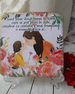 Felicitare din lemn  pentru mama