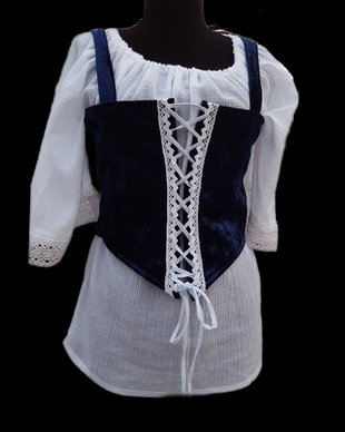 Corset catifea cu dantela
