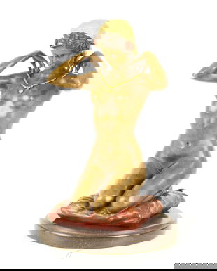 Nud art nouveau-statueta din bronz